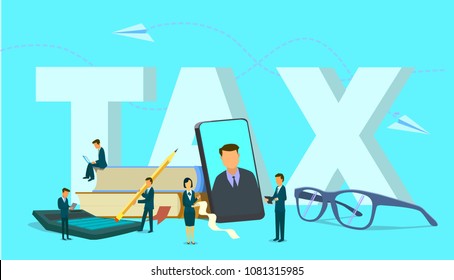 Concept tax payment. Vector illustration in flat style.
