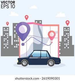Concept of taxi application theme 