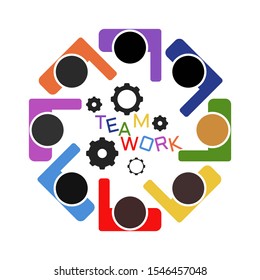 Concept of team work. Flat illustration. 