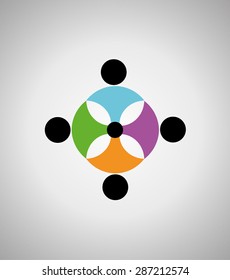 Concept of teamwork  & friendship - vector graphic