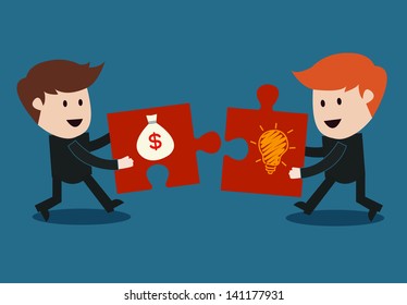 concept of teamwork jigsaw puzzle