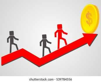 Concept of teamwork that leads company to success.