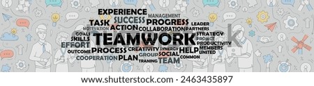 concept teamwork word cloud tags typography style vector illustration wall mural using motivational words 