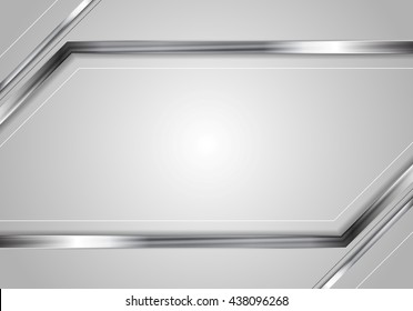 Concept tech metallic abstract striped background. Silver metal stripes on grey backdrop. Hi-tech metallic illustration