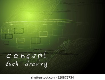 Concept technical drawing. Vector illustration eps 10