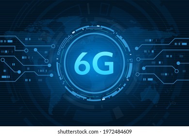 concept of technology 6G mobile network , New generation telecommunication , high-speed mobile Internet,