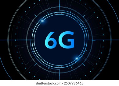 concepto de tecnología de red móvil 6G, telecomunicaciones de Nueva generación, Internet móvil de alta velocidad,	
