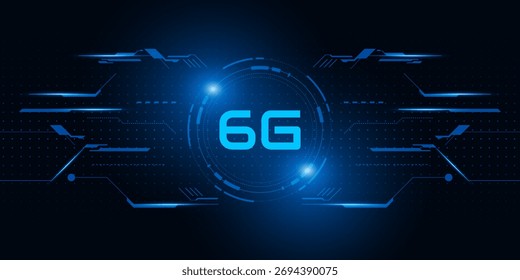 concepto de tecnología de red móvil 6G, telecomunicaciones de Nueva generación, Internet móvil de alta velocidad,