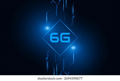 concepto de tecnología de red móvil 6G, telecomunicaciones de Nueva generación, Internet móvil de alta velocidad,