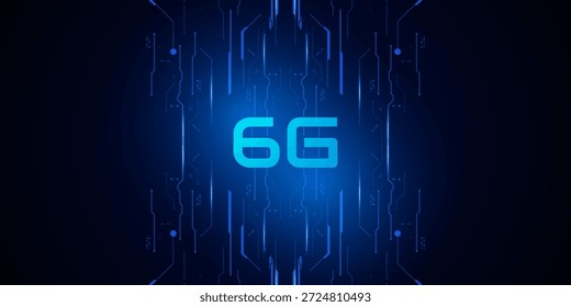 concepto de tecnología de red móvil 6G, telecomunicaciones de Nueva generación, Internet móvil de alta velocidad,	
