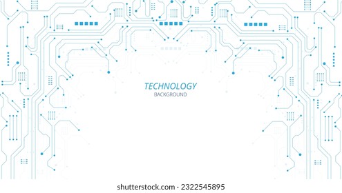 Konzept der Technologie blauen Schaltplan. High-Tech-blaue Leiterplatten-Anschlusssystem.Vektor abstrakte Technologie auf weißem Hintergrund.