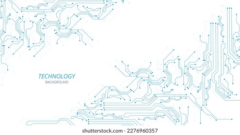 Concept of Technology circuit diagram. High-tech circuit board connection system.Vector abstract technology on white background.