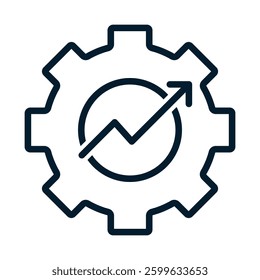 Concept technology to increase productivity, profitability. Vector icon isolated on white background.
