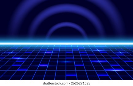conceito de tecnologia sobre fundo azul,
semicírculo