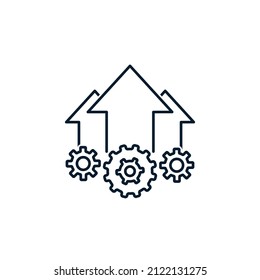 The concept of technology optimization, innovation, production growth. Vector icon isolated on white background.