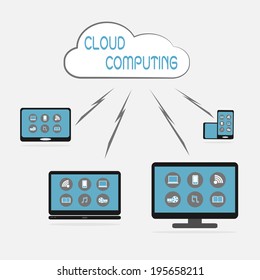 Concept technology,Communic ation through cloud computing technology, eps10 vector illustration