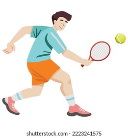 Konzept des Tennisspielers, Vektorkunst und Illustrationen