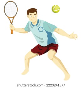 Konzept des Tennisspielers, Vektorkunst und Illustrationen