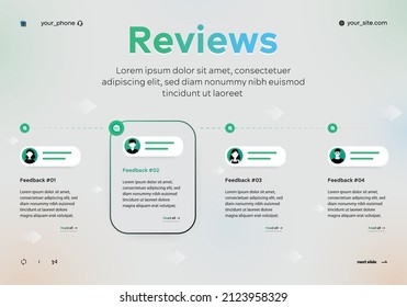 The concept of testimonials and user reviews. User reviews on the Internet. The concept of evaluating the experience of customer reviews. Used for web banner, chart. Vector infographic template. EPS10