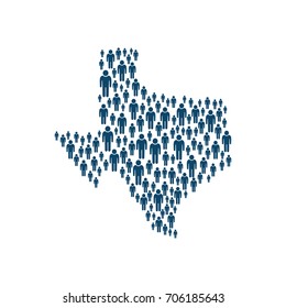 Concept of Texas Population in Map. Vector Design