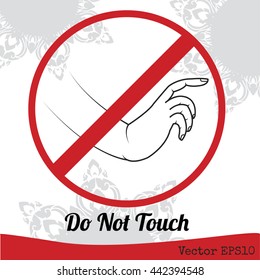 Concept thailand art hand for sign Do not touch
