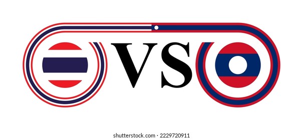 the concept of thailand vs laos. vector illustration isolated on white background