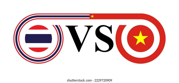 Thailand vs vietnam. Vektorgrafik einzeln auf weißem Hintergrund