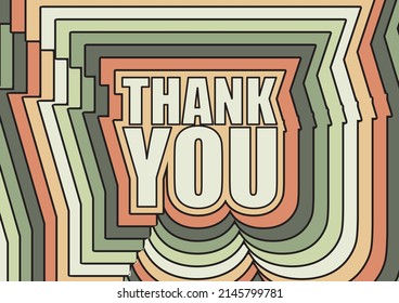 The concept of Thank you text on green and yellow background.