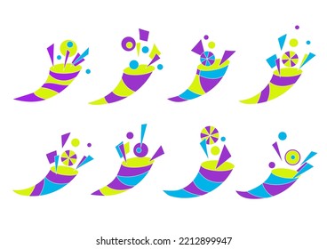 The concept of thanksgiving or golden cornucopia . A set of abstract elements