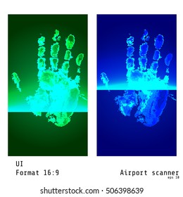 The concept of thermal scanner to the airport or the user interface. Vector