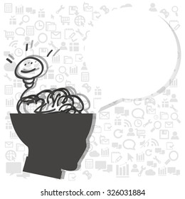 Concept of thinking to get idea inspiration 