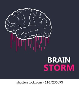 Concept of the thinking process, brainstorming, good idea, brain activity, insight. Flat line vector icon illustration design for your web design and print