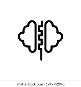 Concept of the thinking process, brainstorming, good idea, brain activity, insight. Flat line vector icon illustration design for your web design and print