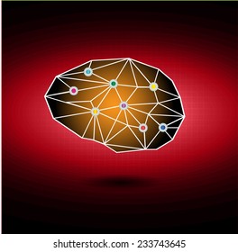 the concept of thinking.background with brain.This illustration contains a transparency. technology digital website graphic computer background.