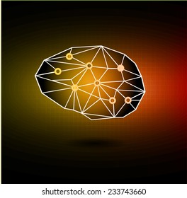 the concept of thinking.background with brain.This illustration contains a transparency. technology digital website graphic computer background.