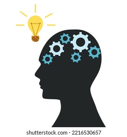 The concept of the thought process, idea, inspiration. vector illustration.