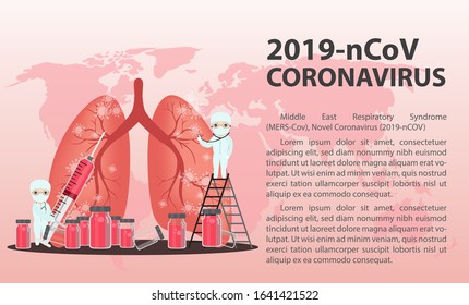 Concept of the threat of spreading coronavirus infection 2019-nCoV.  Doctor in medical face mask. Novel coronavirus outbreak in China.  Vector, esp, illustration.