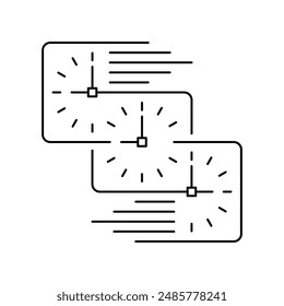 Konzept von drei quadratischen analogen Uhren. quadratische Wanduhr Symbole
