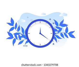 Concept time management, Businessman working on isometric clock for web page, banner, presentation, social media, documents, cards, posters.