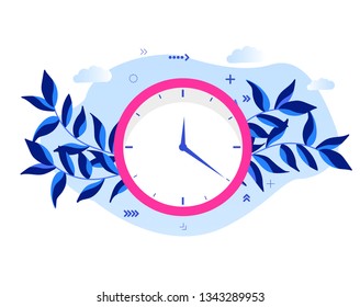 Concept time management, Businessman working on isometric clock for web page, banner, presentation, social media, documents, cards, posters.