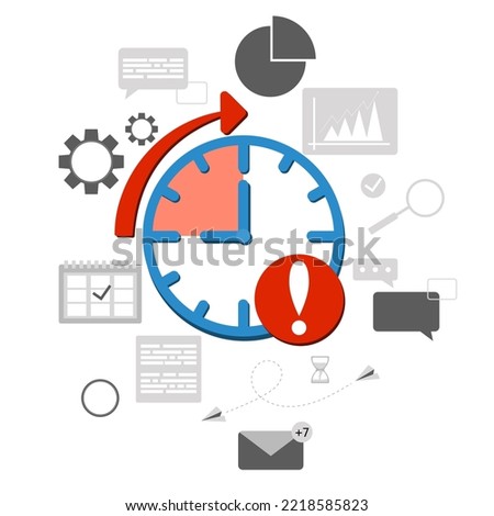 Concept for time management, targeting, work planning and timing. Time management planning, organization and control for effiecient succesful and profitable business.
