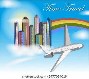 The concept of time to travel. Vector illustration