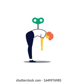 Concept of tired businessman ready to charge.  Young exhausted male manager. Long working day.
