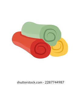 Concept Towels for bathroom bath. An inviting flat vector illustration created for web use, depicting an attractive cartoon concept on a white background. Vector illustration.