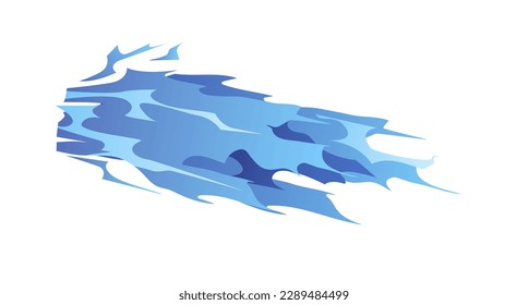 Concept Trace explosion wave spot fire water. This flat vector concept cartoon design showcases a blue trace explosion wave spot. Vector illustration.