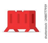 Concept of traffic barriers or barricades for driving safety, warning in construction logo design template and other icon symbols, flat vector illustration isolated on background.