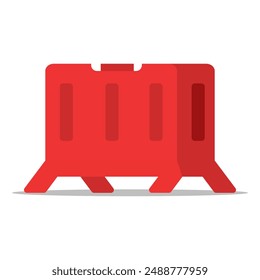 Concept of traffic barriers or barricades for driving safety, warning in construction logo design template and other icon symbols, flat vector illustration isolated on background.