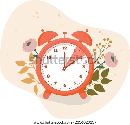 The concept of the transition to winter time. flat illustration with fall foliage and fall theme. Fall back