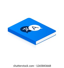 Concept translator book for web page, banner, social media. Vector stock illustration