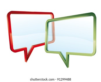Concept of transparent conversation isolated on white background